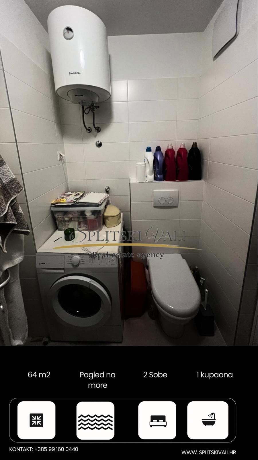 Novogradnja dvosobni stan Visoka s pogledom na more