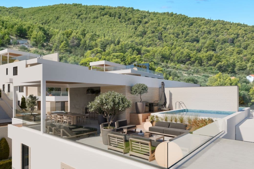 Novogradnja - Trosoban dvoetažni penthouse s krovnom terasom i bazenom (P3-A5) - Arbanija